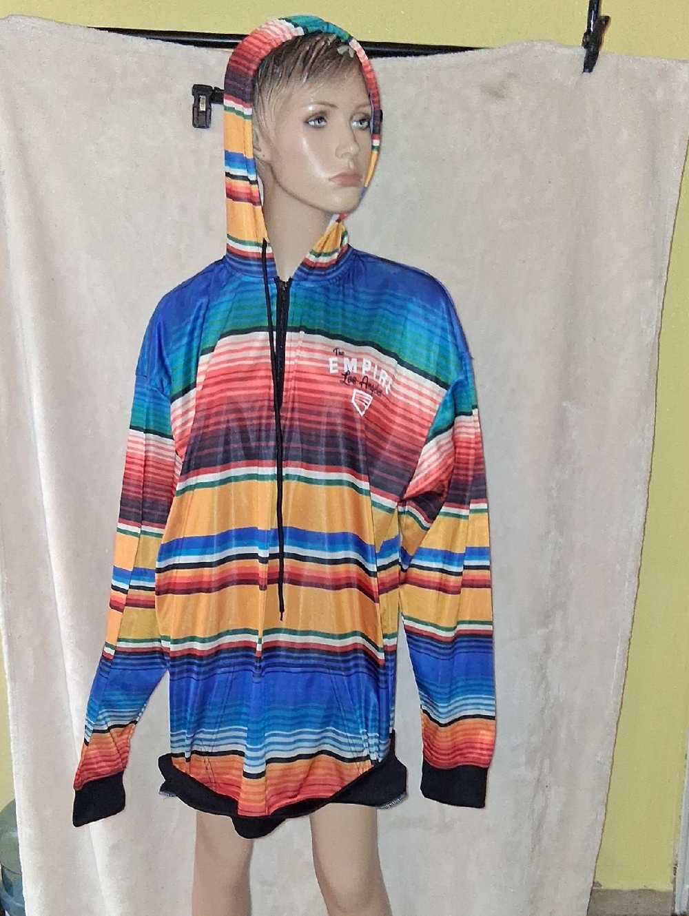 Men's Multicolor Striped Lightweight Hooded Jacket - Empire